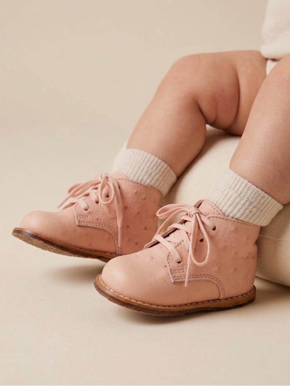 Josmo Pink Ostrich Embossed Leather Walker Shoes